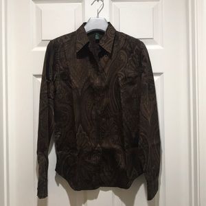 BNWOT RALPH LAUREN DRESSY BUTTON UP FOR FALL-SMALL